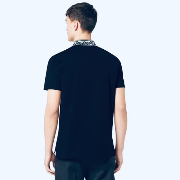 EUC Men’s Size X-Large Versace La Greca Slim-fit Accent Polo Short In Dark Navy - Picture 4 of 14